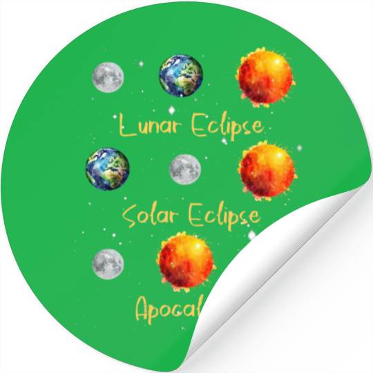 Lunar Eclipse Solar Eclipse and Apocalypse Stickers