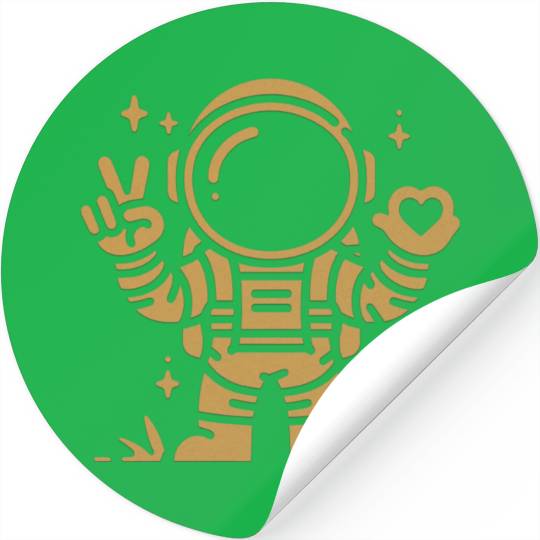 Brown Astronaut is sending love Stickers
