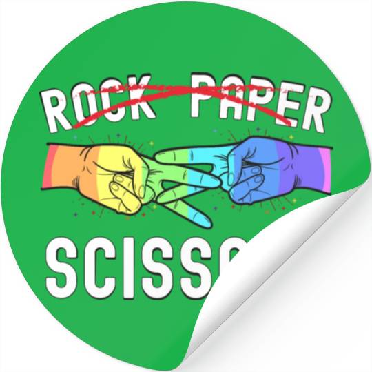 Lesbian Pride Rock Paper Scissors Funny LGBTQ Stickers