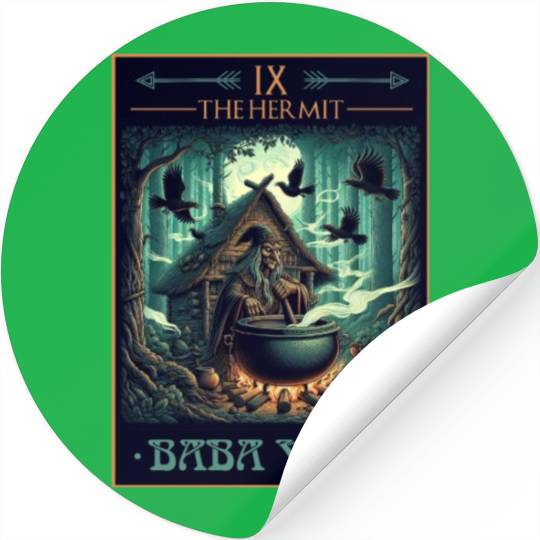 Baba Yaga The Hermit Tarot Card Pagan Witch Stickers