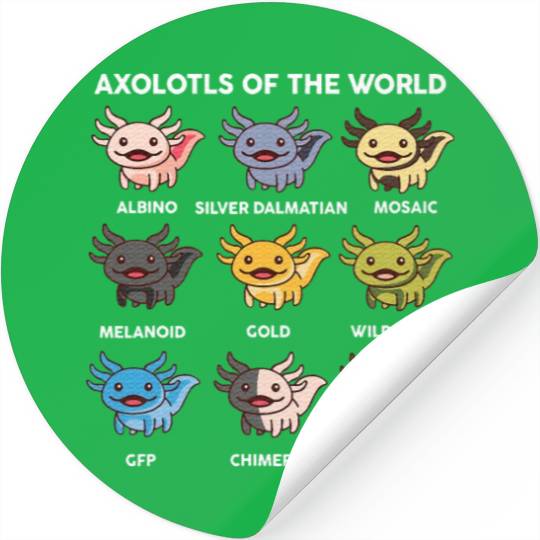 Axolotl Stickers of World kids