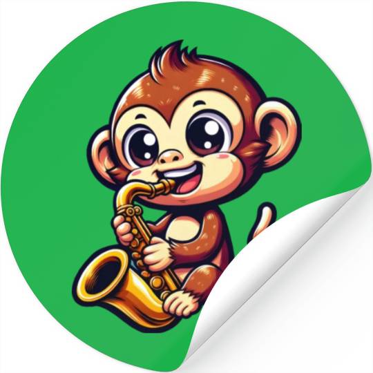 Monkey saxophone jazz music musician Stickers
