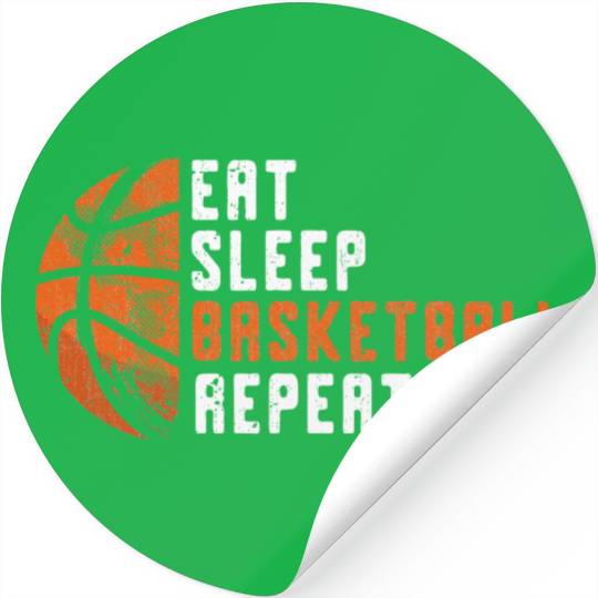 Eat Sleep Basketball Repeat Basketball Stickers