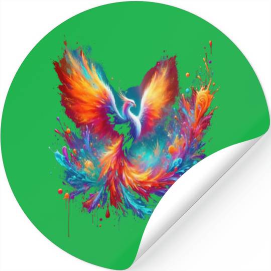 Resurgence of Radiance - Majestic Phoenix Art Stickers