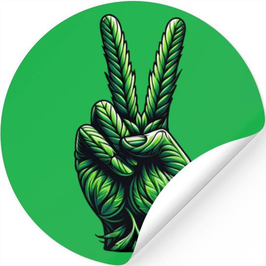 Hemp Legalization Peace Sign Stickers