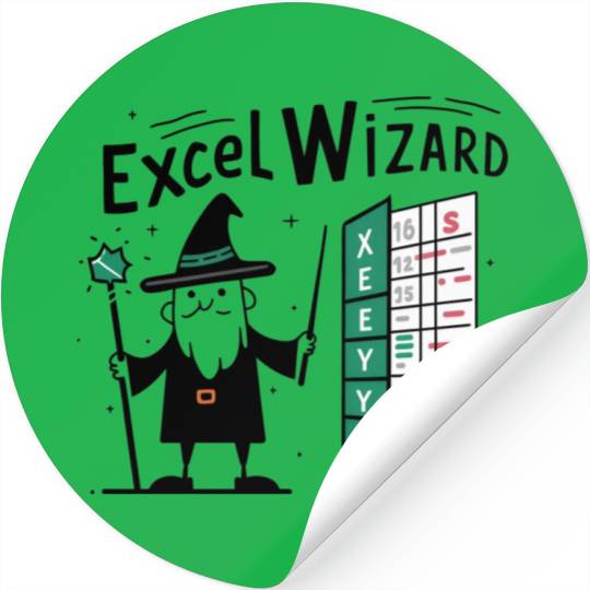 excel wizard funny accountant bookkeepers gift Stickers