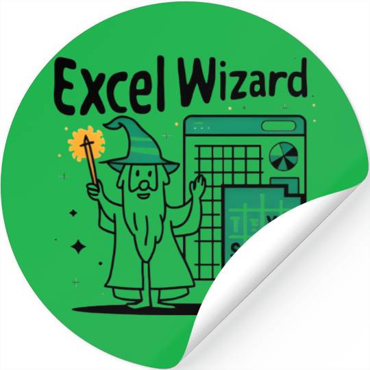 excel wizard funny accountant and bookkeeper gift Stickers