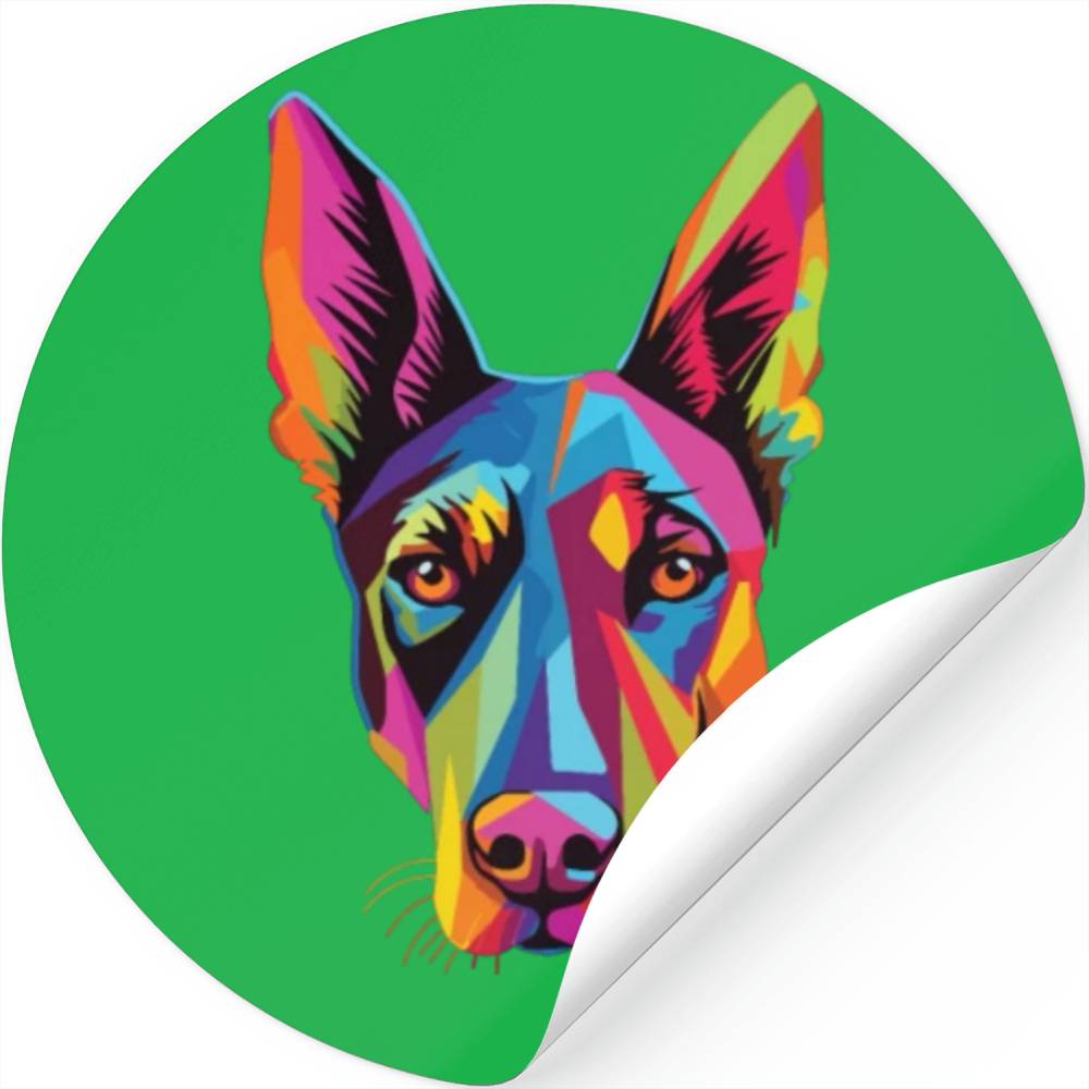 Watercolor Colorful Doberman Pinscher Stickers