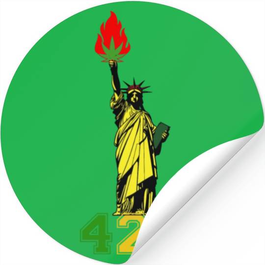 Humoristic 420 Liberty Herb Weed Marijuana Design Stickers