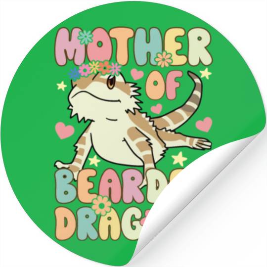 Mother Of Bearded Dragons Groovy Lizard Lover Stickers