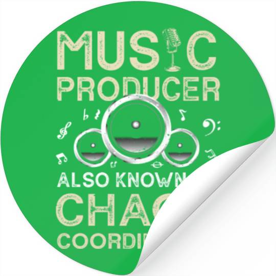 Funny Music Producer Chaos Coordinator Stickers