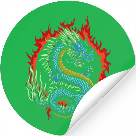 Angry Japanese Dragon Stickers