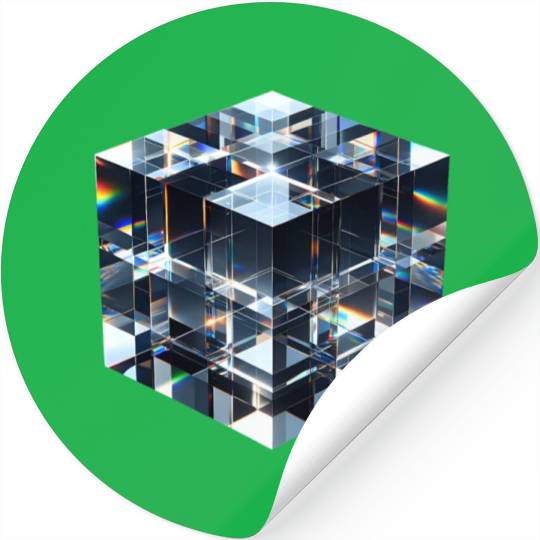 Abstract Crystal Cubes Stickers