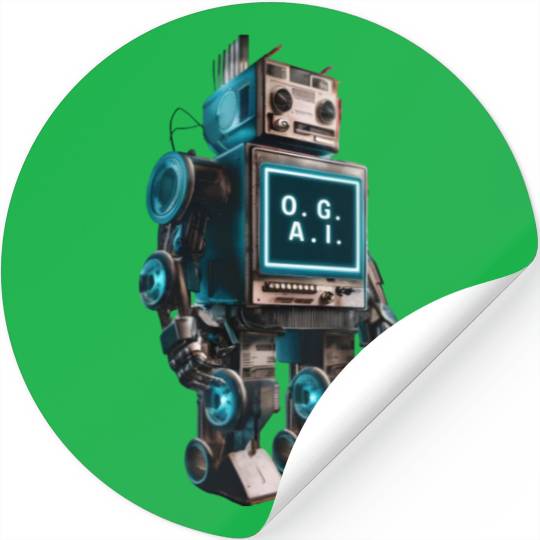 OG AI Robot Art Stickers