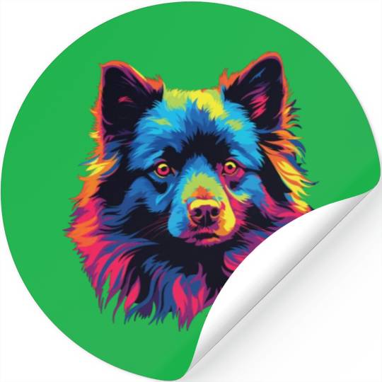 Watercolor Colorful Schipperke Stickers