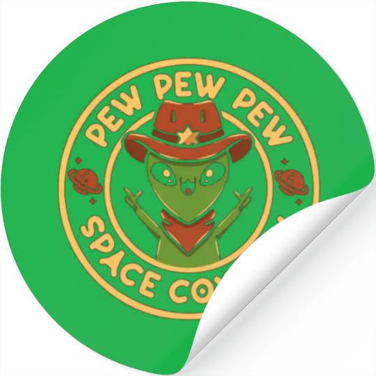Pew pew pew space cowboy Stickers