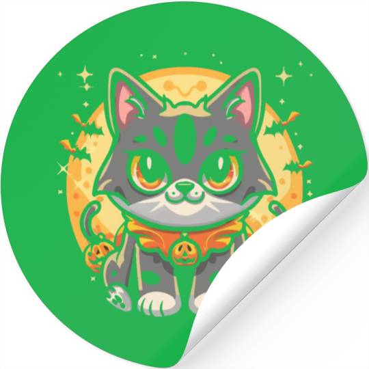 Cute cat halloween character fantasy Stickers
