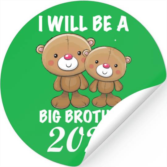 I'm Going To Be A Big Brother 2025 Teddy Bear Stickers