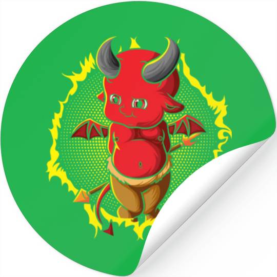The Little Baby Devil With Trident Stickers