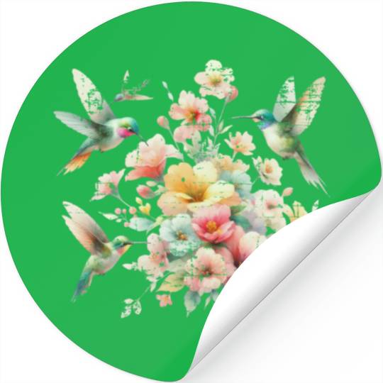 Hummingbird Nature Lover Spring Wildlife Vintage Stickers
