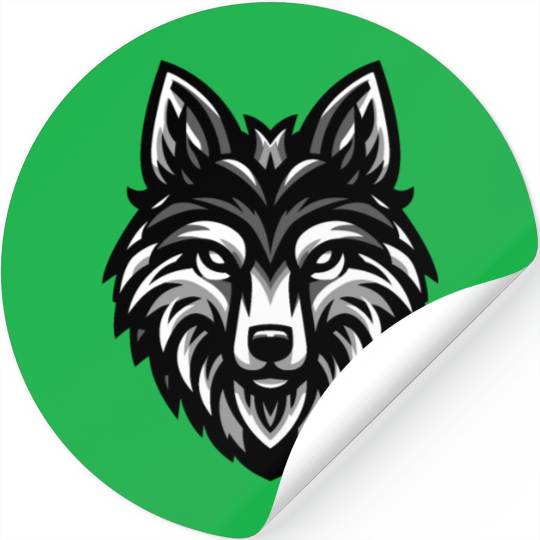 Gray Wolf Head Design Stickers