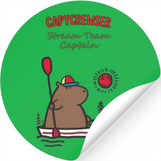 Captain Capy: Nautical Capybara Canoe Adventure Stickers