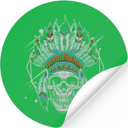 Indigenous Native American Skull Head Stickers