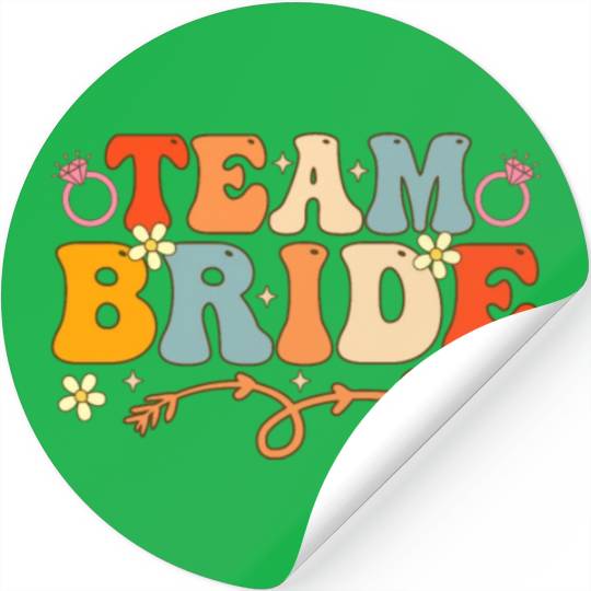 Team Bride Groovy Bridal Party Bachelorette Party Stickers