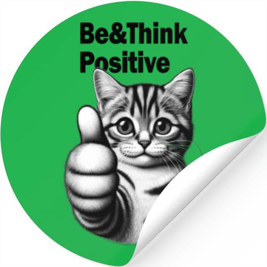 Be&Think Positive Tabby Cat Stickers