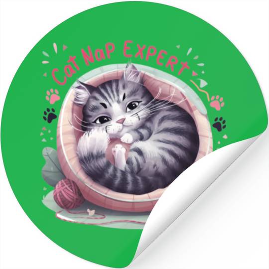 Cat Nap Expert - Funny Cat Outfit! Stickers