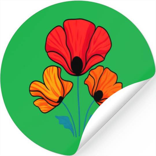 Poppy Bloom Stickers
