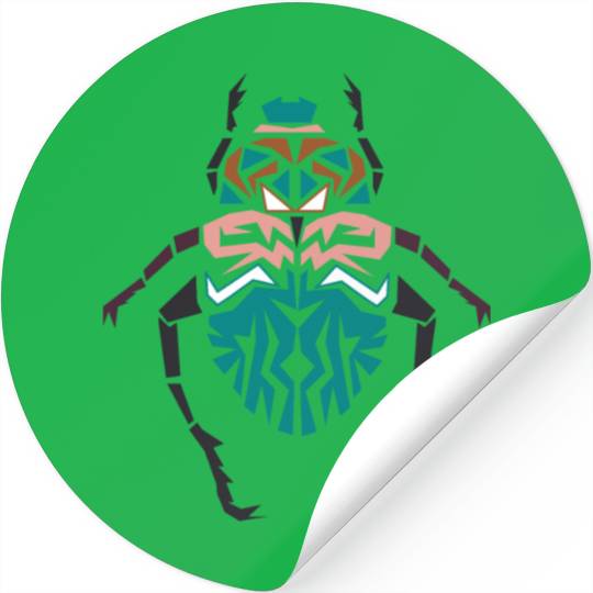 Unique Beetle Insect Vector Colorful Shape Stickers