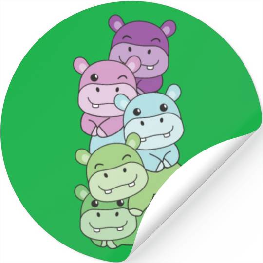 Toric Flag Pride Lgbtq Cute Hippo Stickers