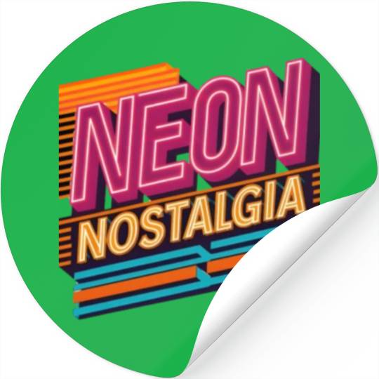Neon Nostalgia: Pay homage to the retro neon aesth Stickers