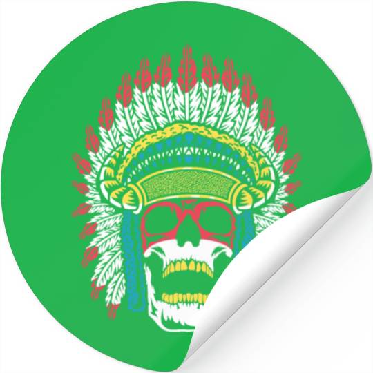 Indigenous Native American Skull Skull Head Stickers