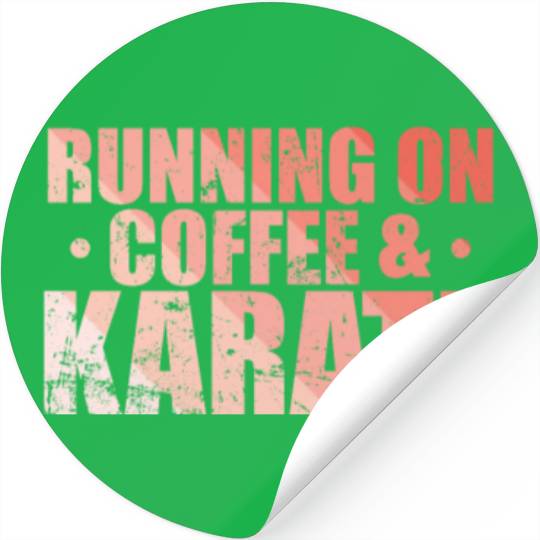 Running on Coffee & Karate Stickers