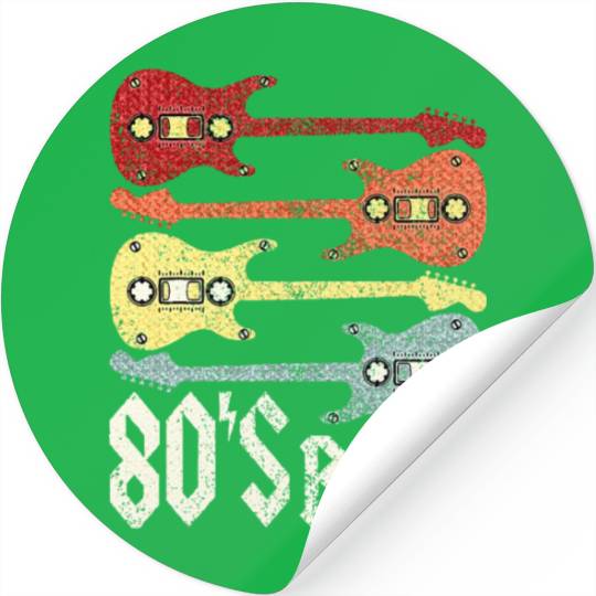80s Rock Band Guitar Cassette Tape 1980s Stickers