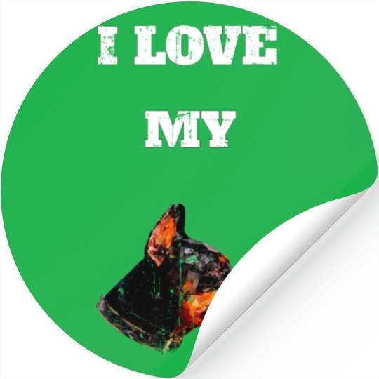I Love My Geometric Doberman Design Stickers