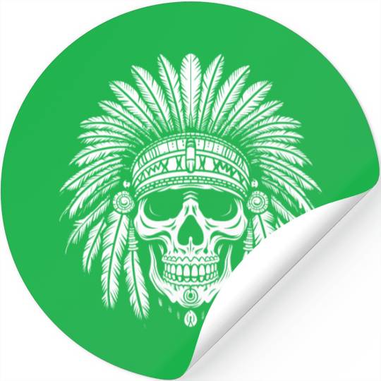 Indigenous Native American Skull Head Stickers