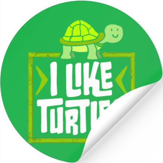 I Like Turtles Cute Tortoise Love Turtle Lover Stickers