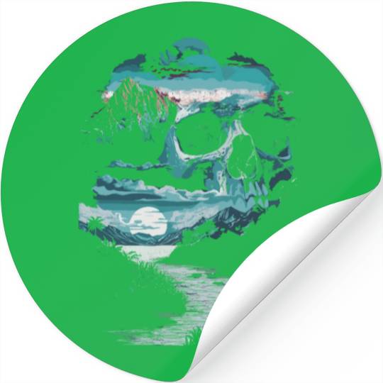 Hiking Hike Skull Nature Stickers