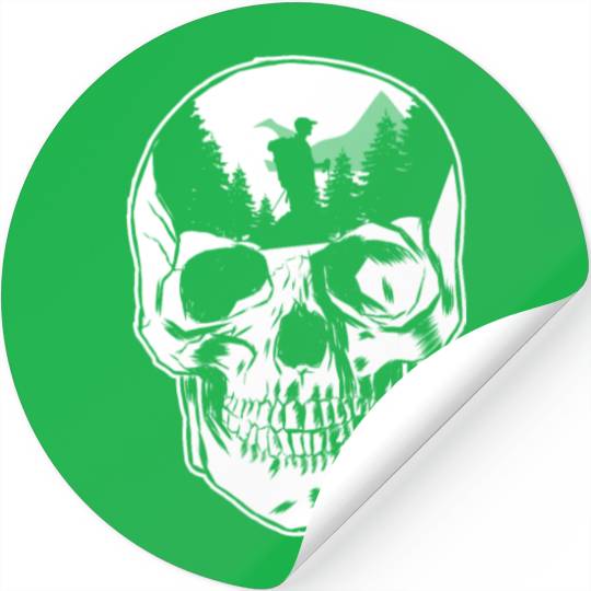 Hiking Hike Skull Skull Nature Stickers