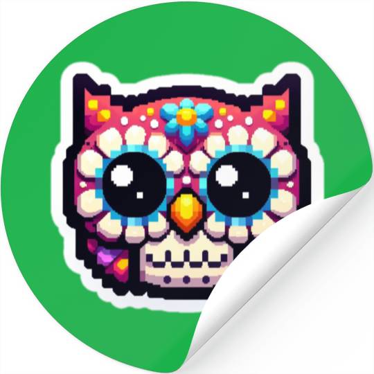 Cute Dead Sugar Owl , day of the dead owl Stickers