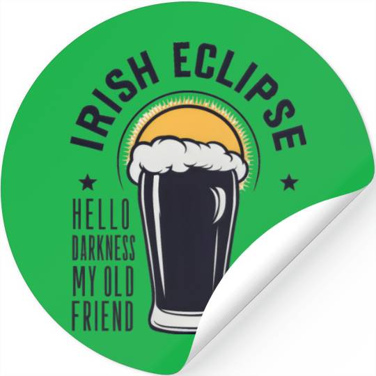 Irish Solar Eclipse - Hello Darkness My Old Friend Stickers
