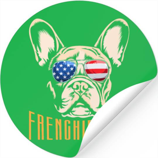French Bulldog USA FRENCHIE DAD American Stickers