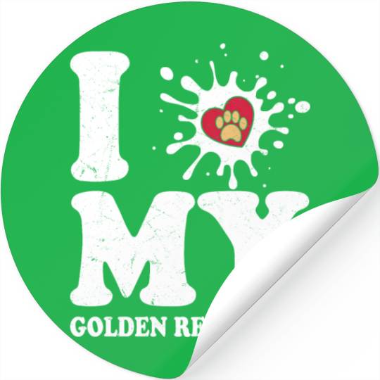 I Love My Golden Retriever Retriever Breed Dog Own Stickers