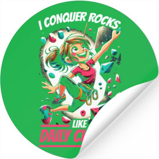 Bouldering Girl Boulderer Rock Climbing Wall Stickers