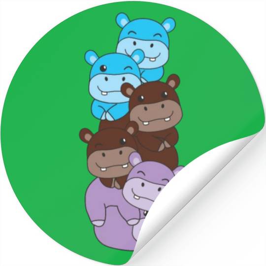 Androsexual Flag Pride Lgbtq Cute Hippo Stickers