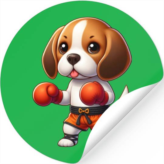 Muay Thai Beagle Stickers