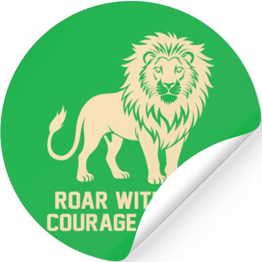 Roar Nature Lover Silhouette Graphic Animal King 4 Stickers